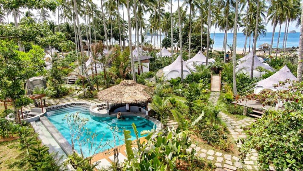 glamping en Nacpan Beac