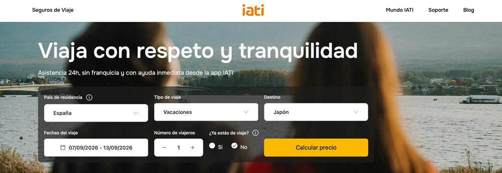 Menú de la web de IATI