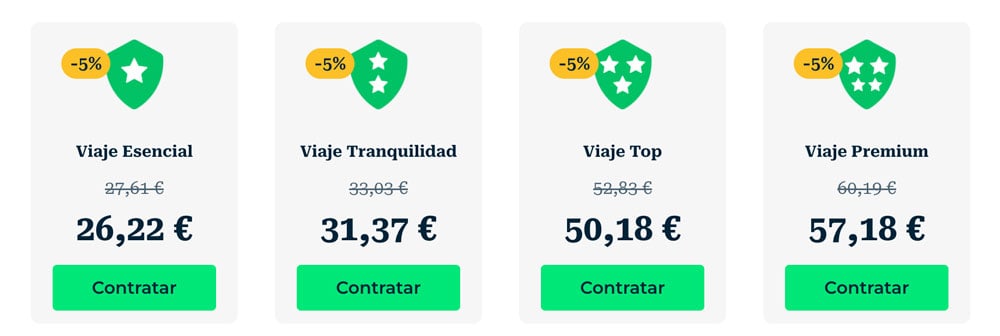 menú de compra de Heymondo para elegir póliza