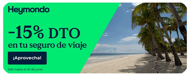 descuento 15% seguro de viaje Heymondo